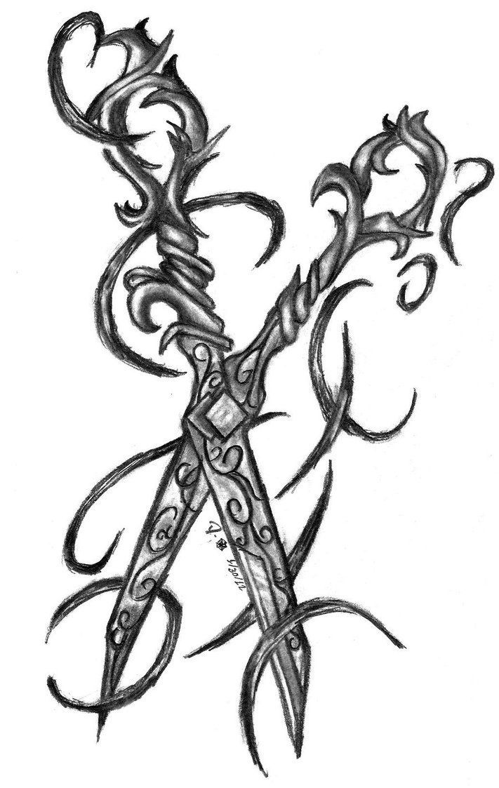 711x1123 Cosmetology Scissors Drawings