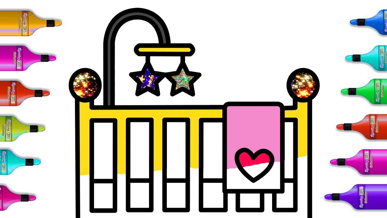 1280x720 how to draw wooden baby cot bed coloring and drawing