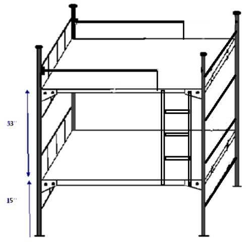 500x500 steel cot