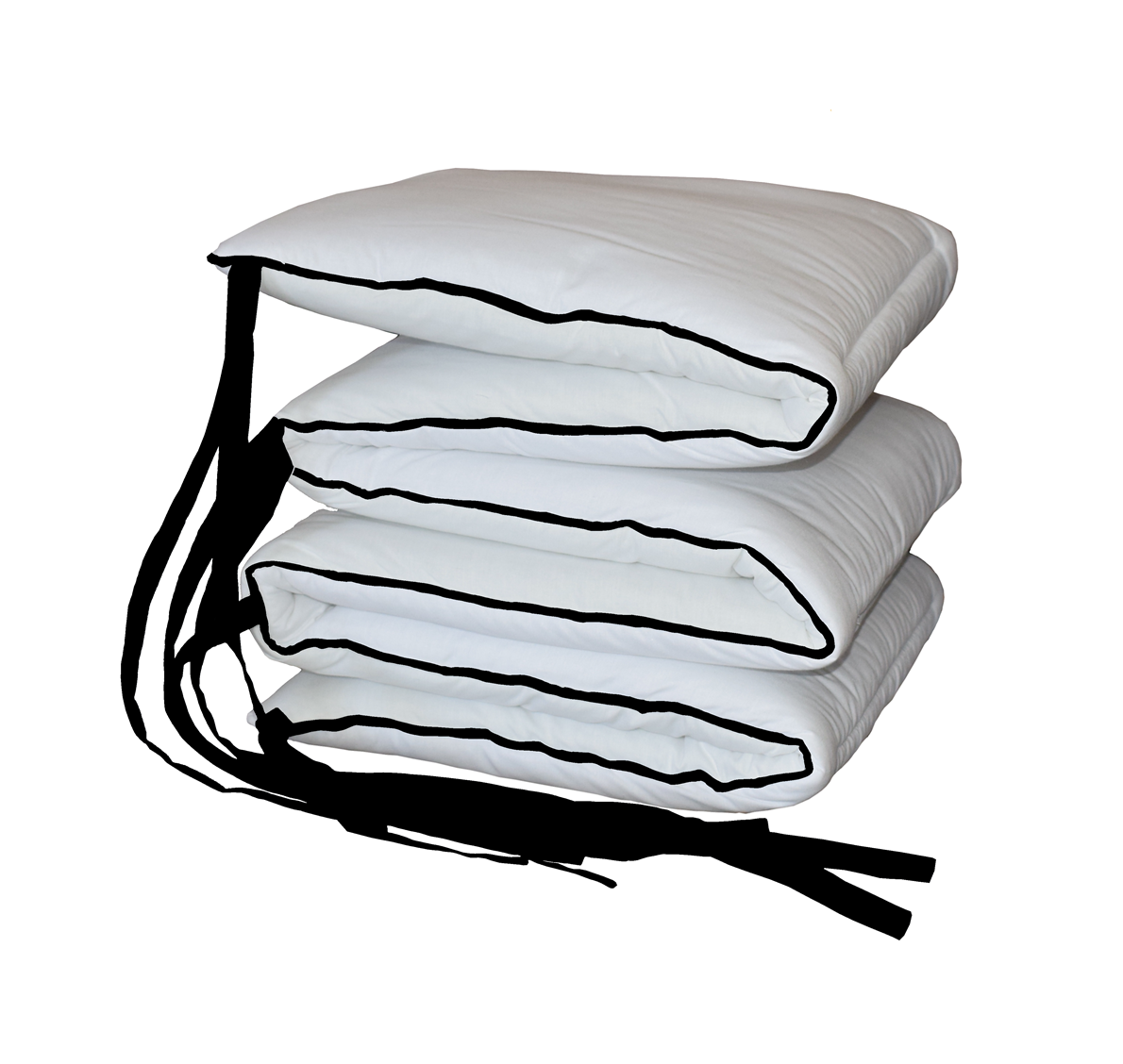 1190x1128 black piping white padded cot bumper studio collection online