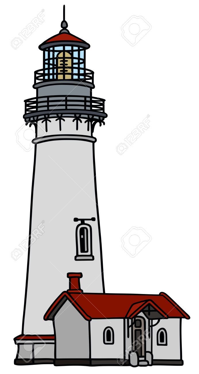 693x1300 Stock Vector Paintingwatercolor How To Draw Hands, Lighthouse