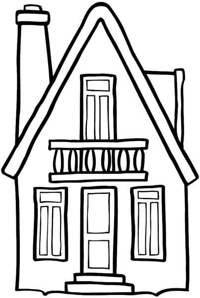 403x600 cottage coloring house drawing, drawings, traditional exterior