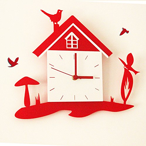 498x500 cottage bird wall clock creative mute wall clock
