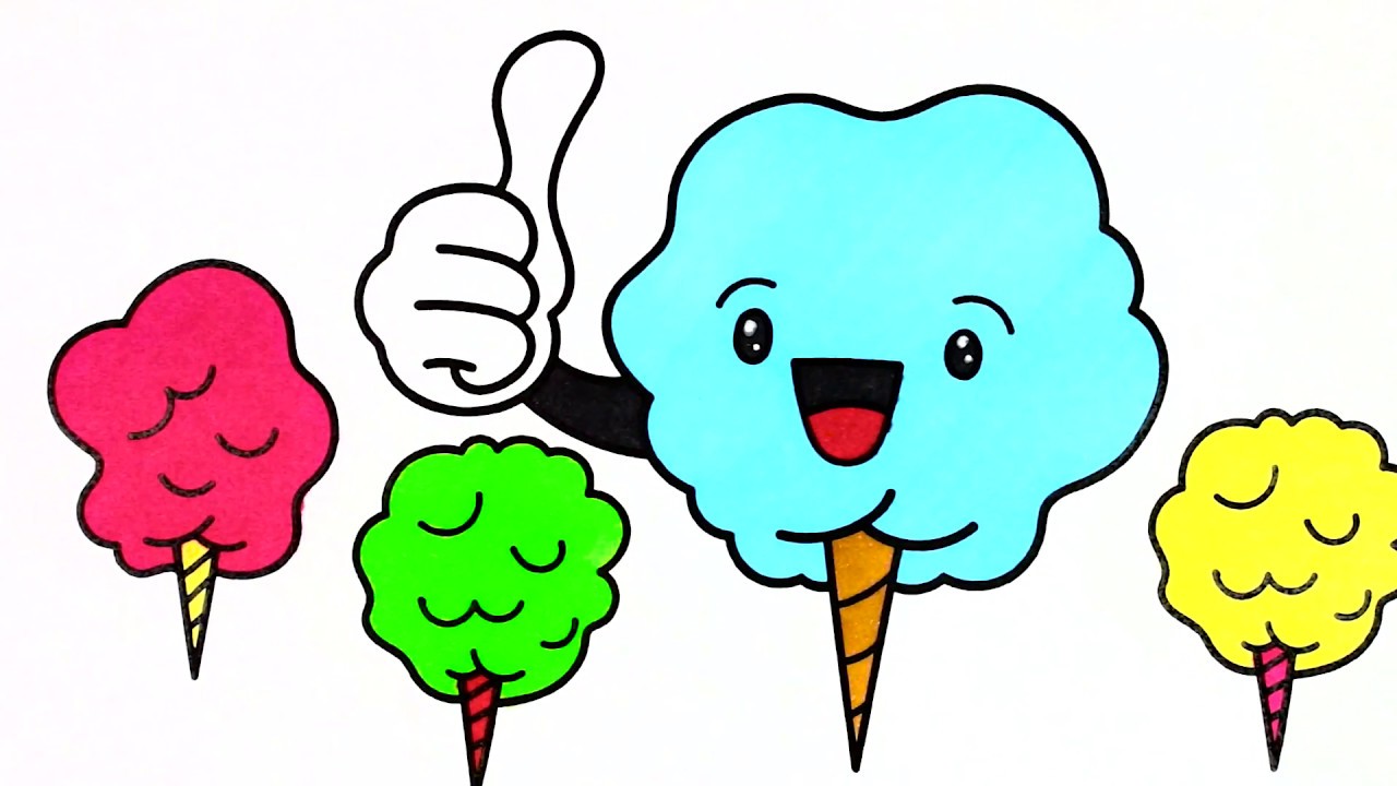 1280x720 how to draw cartoon cotton candy cartoon cotton candy coloring