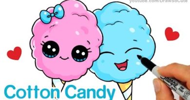 390x205 How To Draw Cartoon Cotton Candy Cute And Easy Step