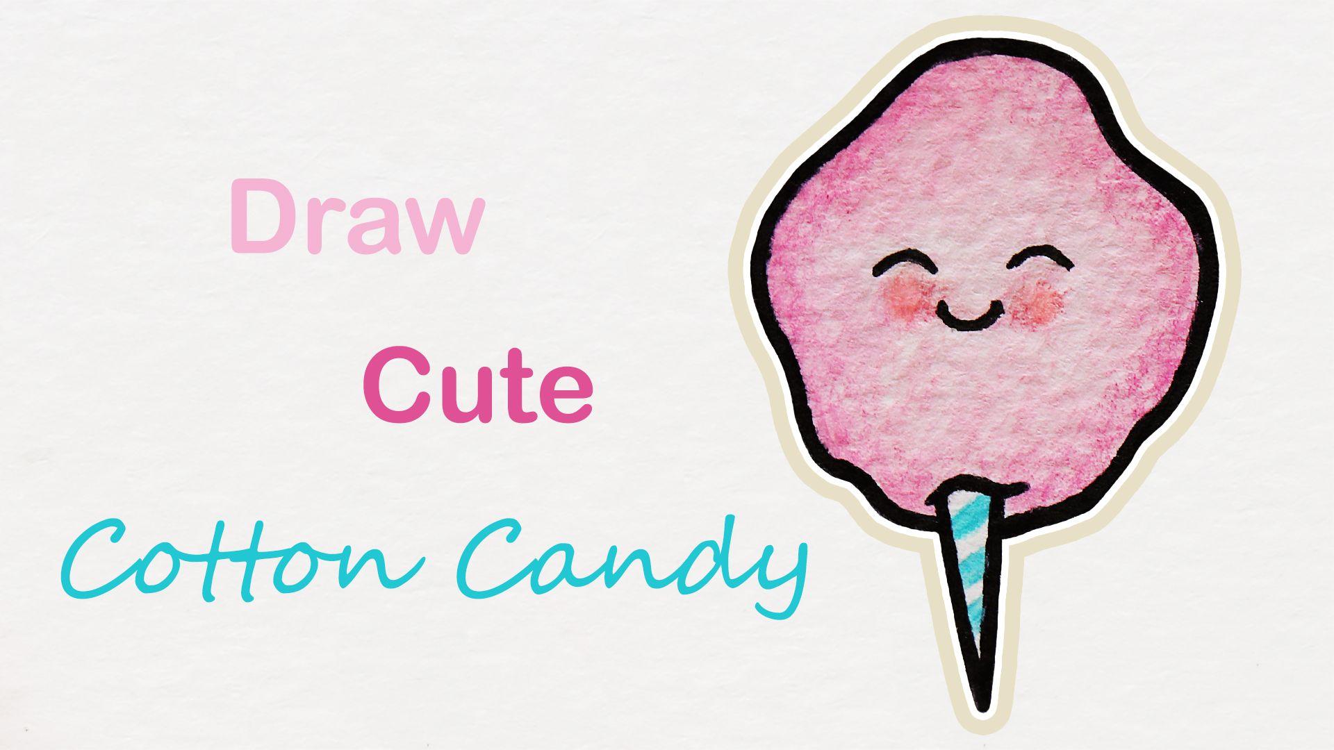 1920x1080 Learn How To Draw A Cute Cotton Candy, Easy Step