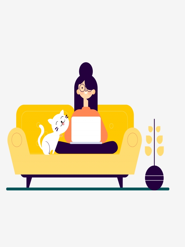 640x856 girl sitting on the couch working studying hand drawing sitting