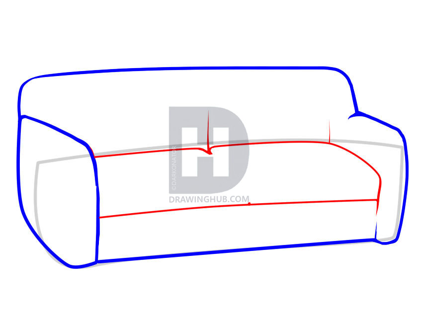 851x644 How To Draw Furniture, Step