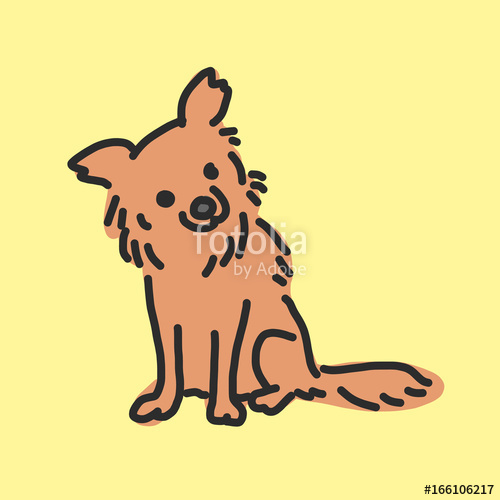 500x500 Cute Dog Cartoon Hand Drawn Line Drawing Vector Illustration
