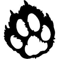200x200 Cougar Paw Track Wildlife Window Decals Stickers