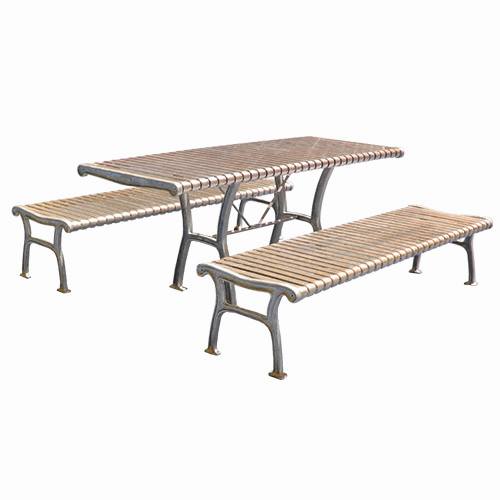 500x500 Steel Slatted Council Picnic Setting