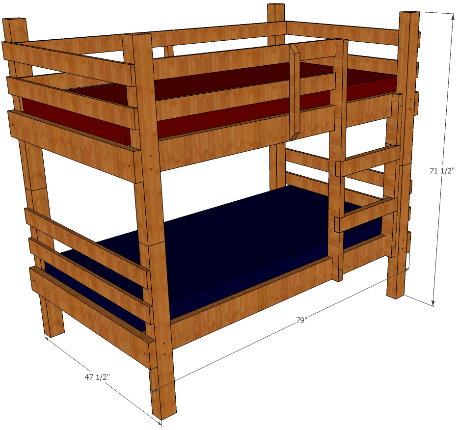 935x876 Bunk Bed Drawing