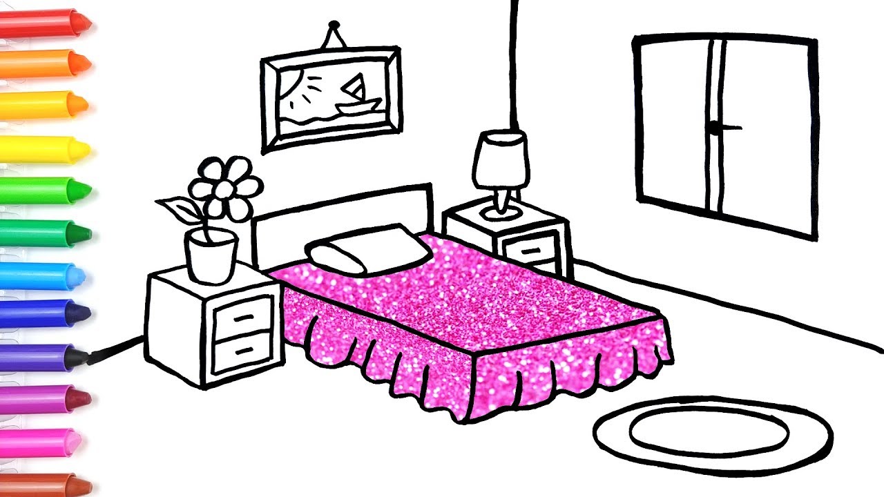 1280x720 Glitter Bedroom Drawing And Coloring For Kids Jolly Art