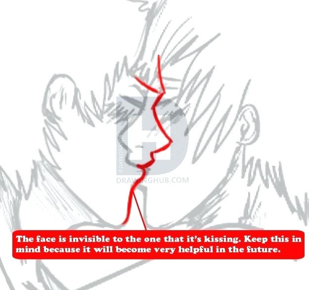 625x586 Drawing Of Two People Kissing