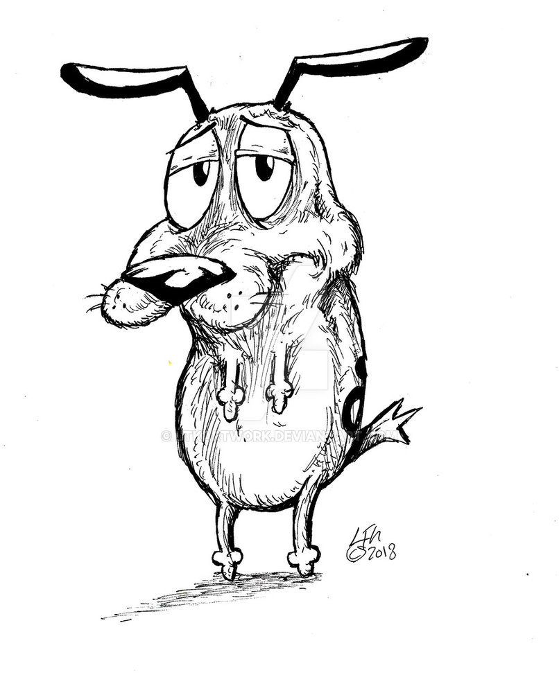 806x990 inktober courage the cowardly dog