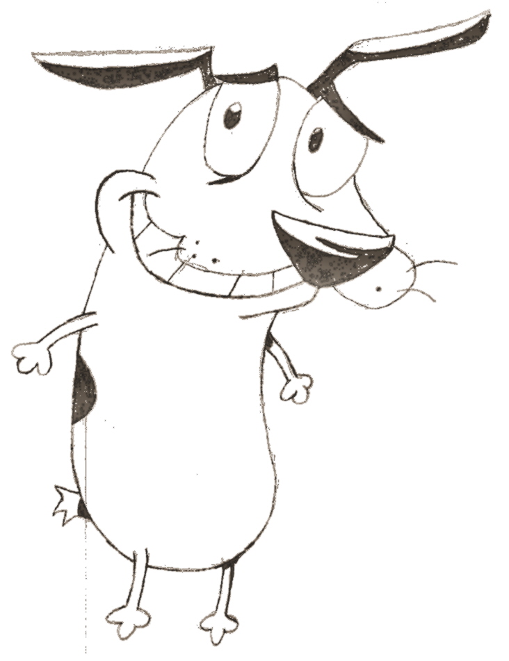 732x951 Outline Of Courage The Cowardly Dog Group With Items