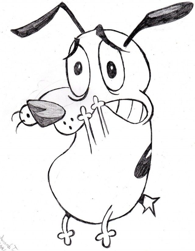 640x822 courage the cowardly dog coloring page