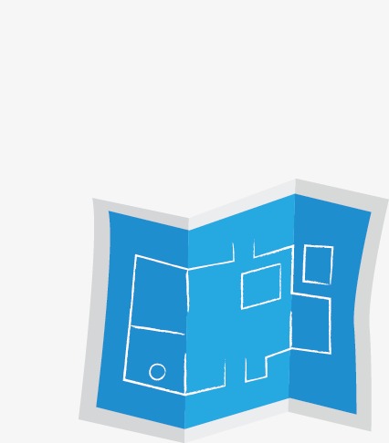 426x486 blue architectural drawings, blue, fold, drawing png image