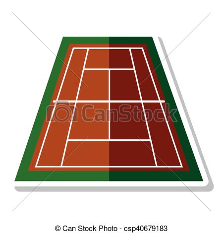 450x470 Court Tennis Sport Equipment Icon Vector Illustration Design