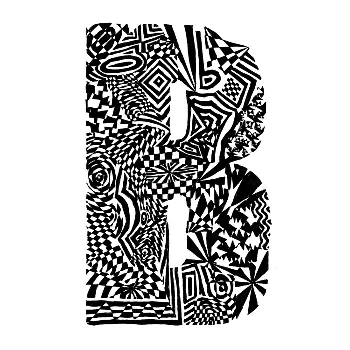 700x700 Alphabet Letter B Impact Bold Abstract Pattern