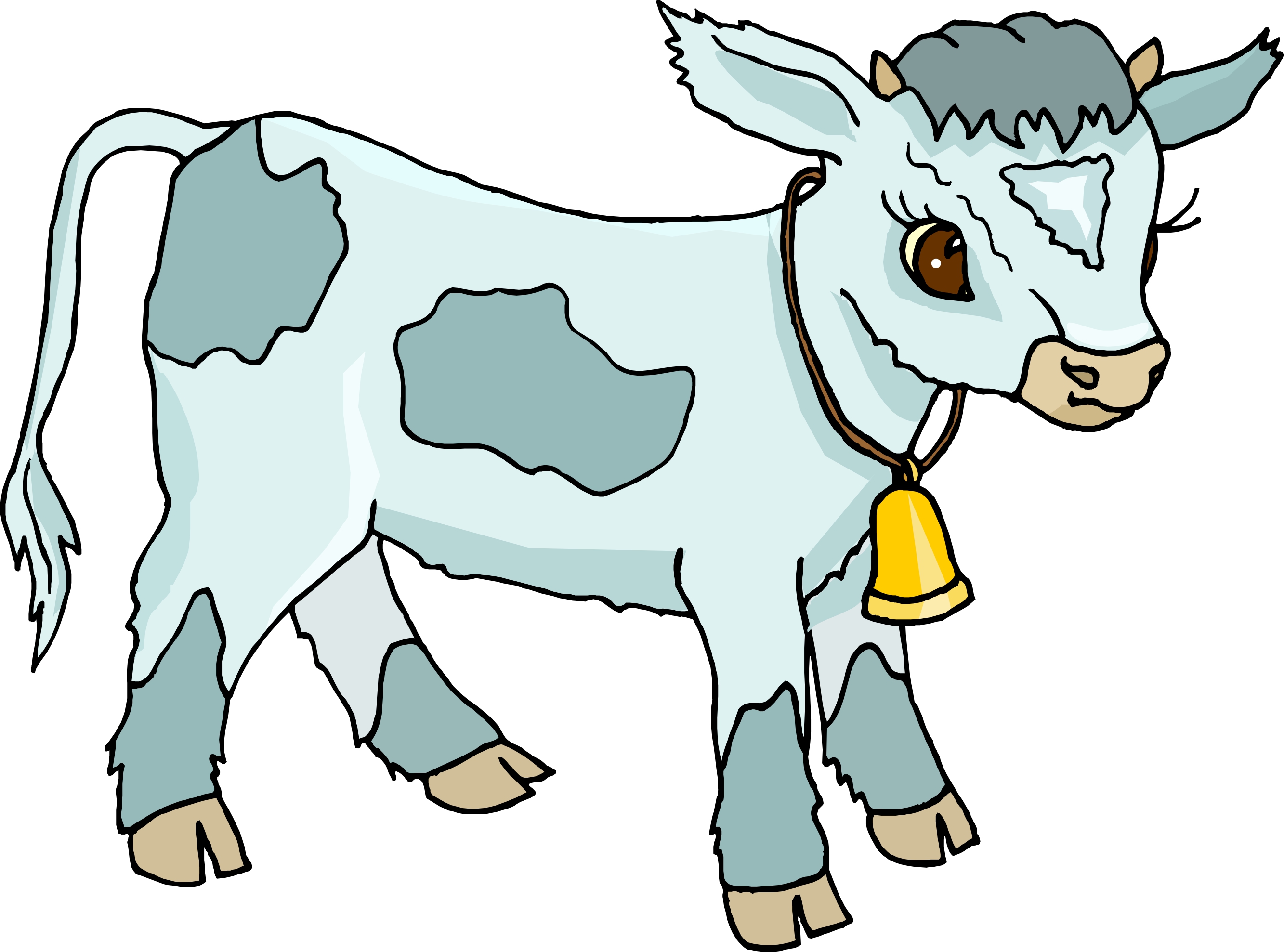 2666x1977 Indian Cow With Calf Clipart