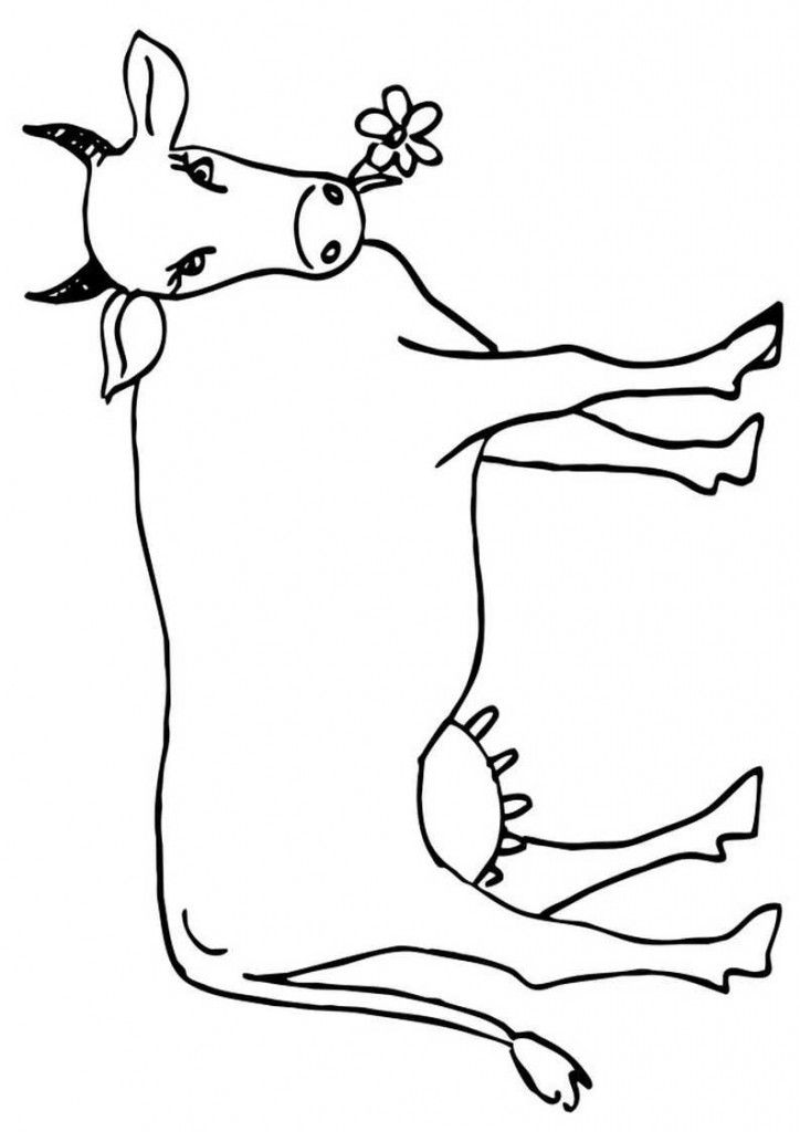 724x1024 Animals Beautiful Cow Coloring Pages Animal Farm Cattle Calf