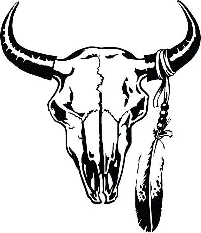 400x463 Cattle Skull Decal