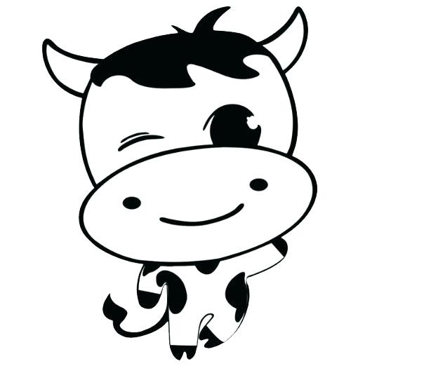 614x522 Easy To Draw Cartoon Cow Cartoon Black And White Cows Dairy Cow