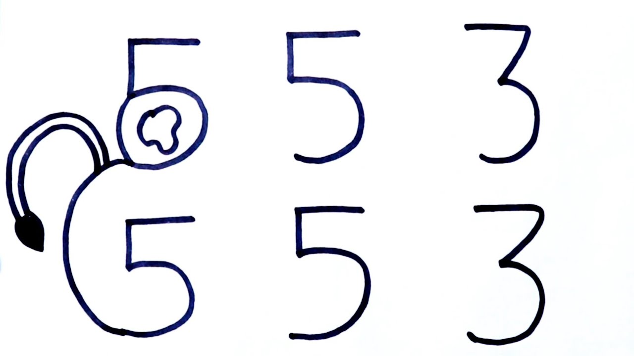 1280x720 Hindi How To Draw Cow From Number Step