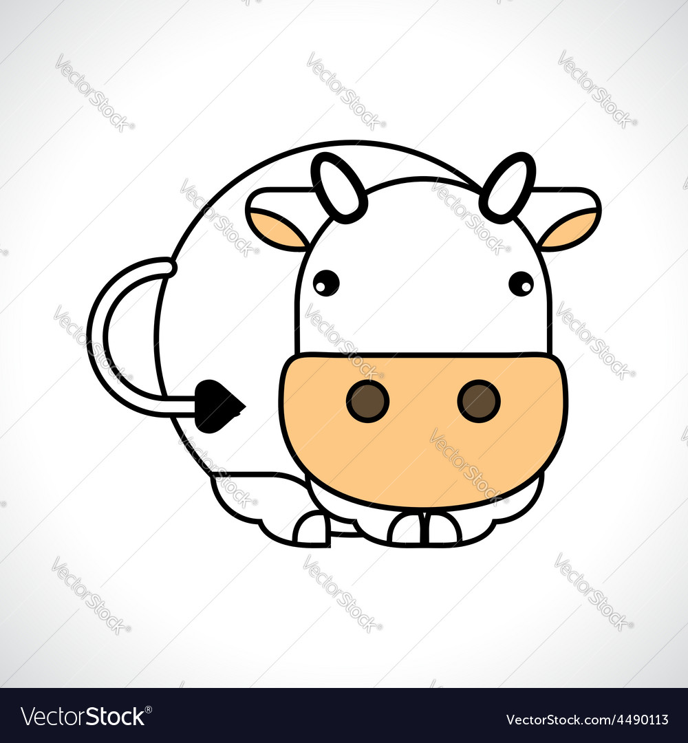 1000x1080 Cow Cartoon Style Drawing Of A Outline Baby Pencil Milk Carmi