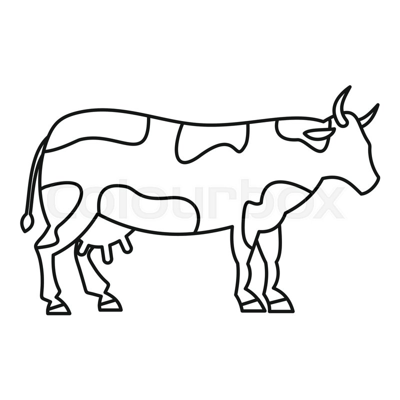 800x800 Cow Icon Outline Illustration Of Cow Stock Vector Colourbox