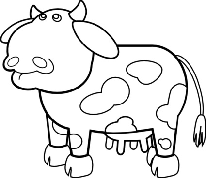 425x368 Cow Outline Picture Free Vector Download