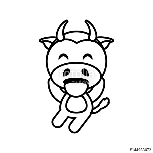 500x500 Cartoon Cow Animal Outline Vector Illustration Stock Image