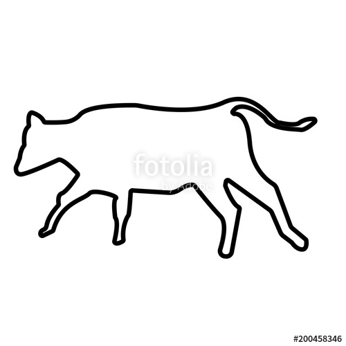500x500 Cow Outline Clip Art On White Background Stock Image And Royalty