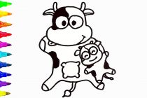 210x140 Tag Baby Cow Face Drawing