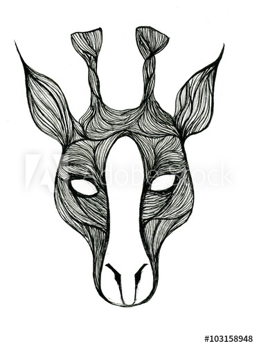 371x500 Cow Head Pen And Ink Drawing