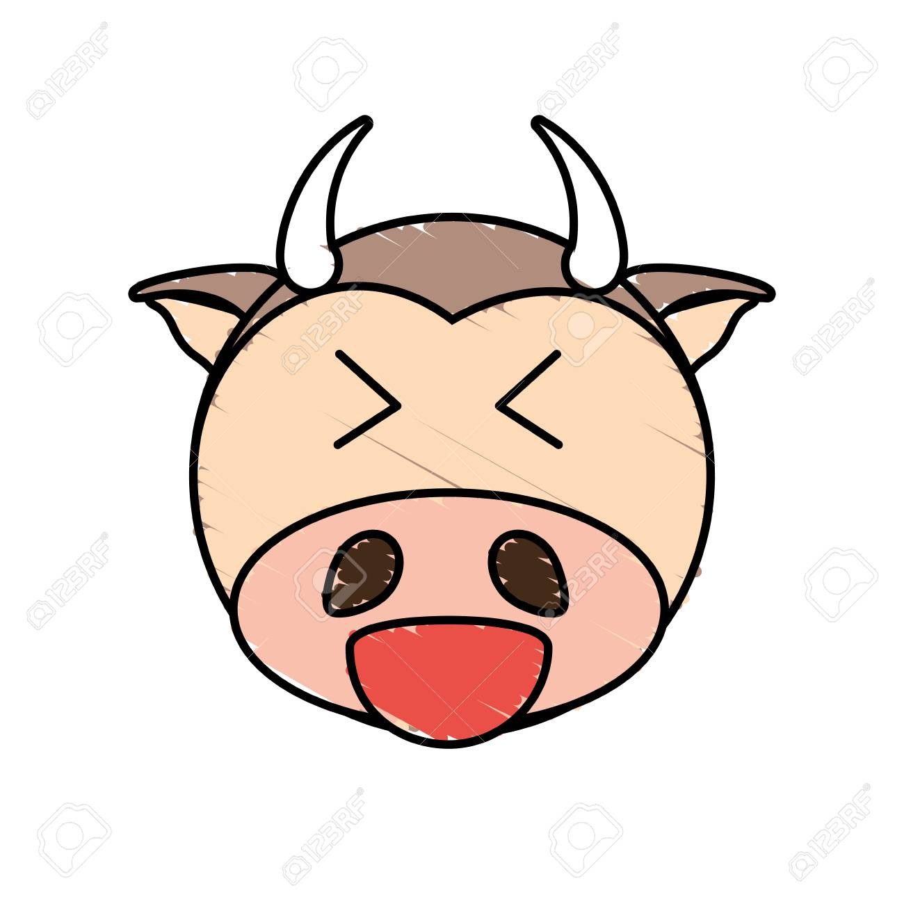 1300x1300 Cow Drawings Easy Cow Drawing Illustration Stock Vector