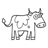 160x160 Line Drawing Cartoon Farm Cow Stock Image And Royalty Free Vector