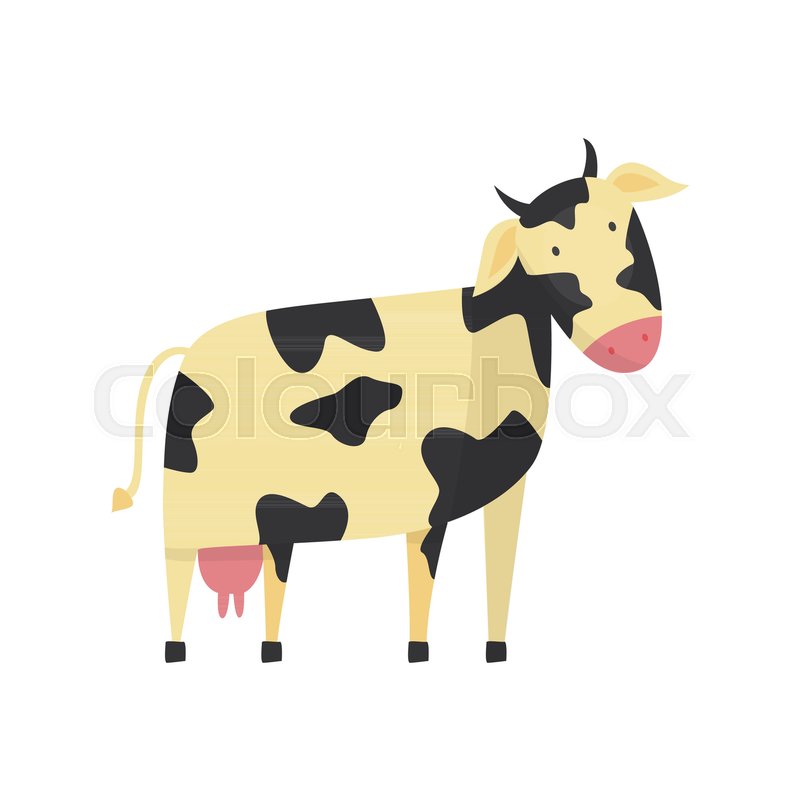800x800 Cute Cow With Black White Spotted Stock Vector Colourbox