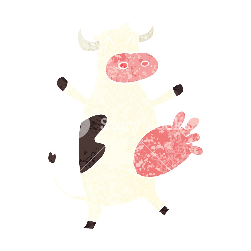 1000x1000 Cartoon Cow Swinging Udder Royalty Free Stock Image