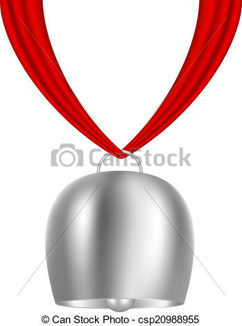 349x470 Cowbell Hanging On Piece Of Cloth On White Background