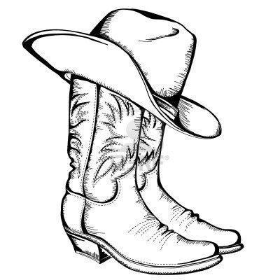 400x400 Stock Vector Crafts Cowboy Hat Drawing, Tattoos, Art