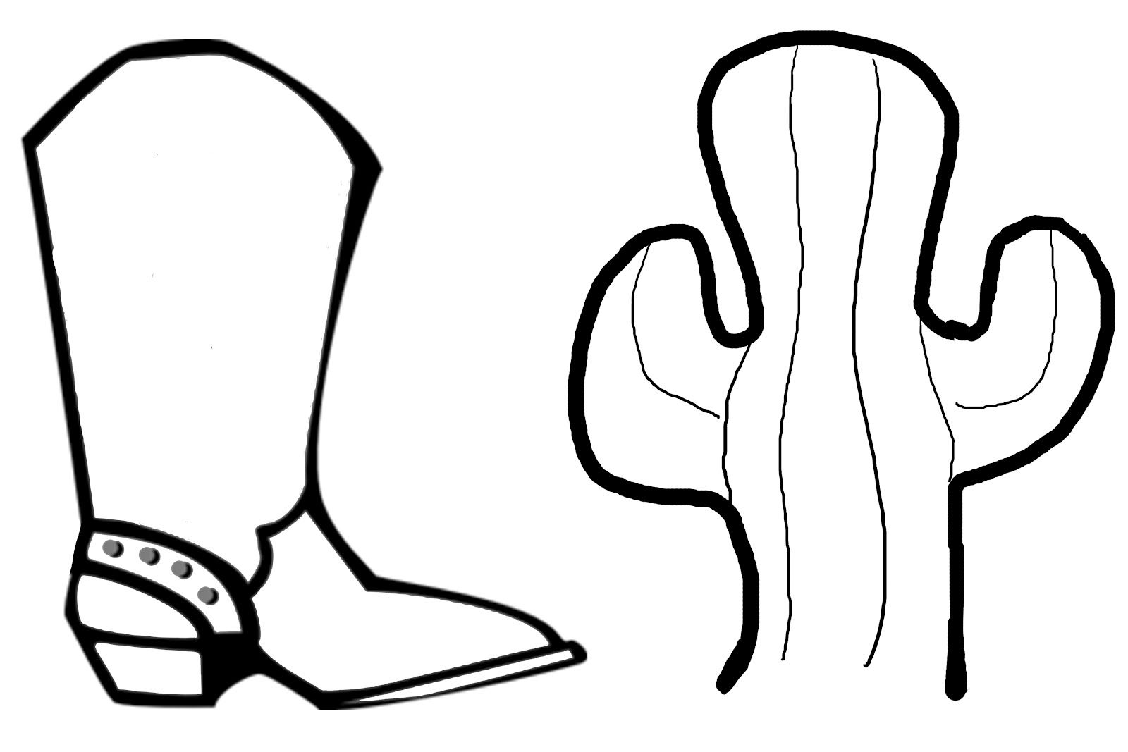 1600x1067 Coloring Pages Of Cowboy Boot And Hat In Page