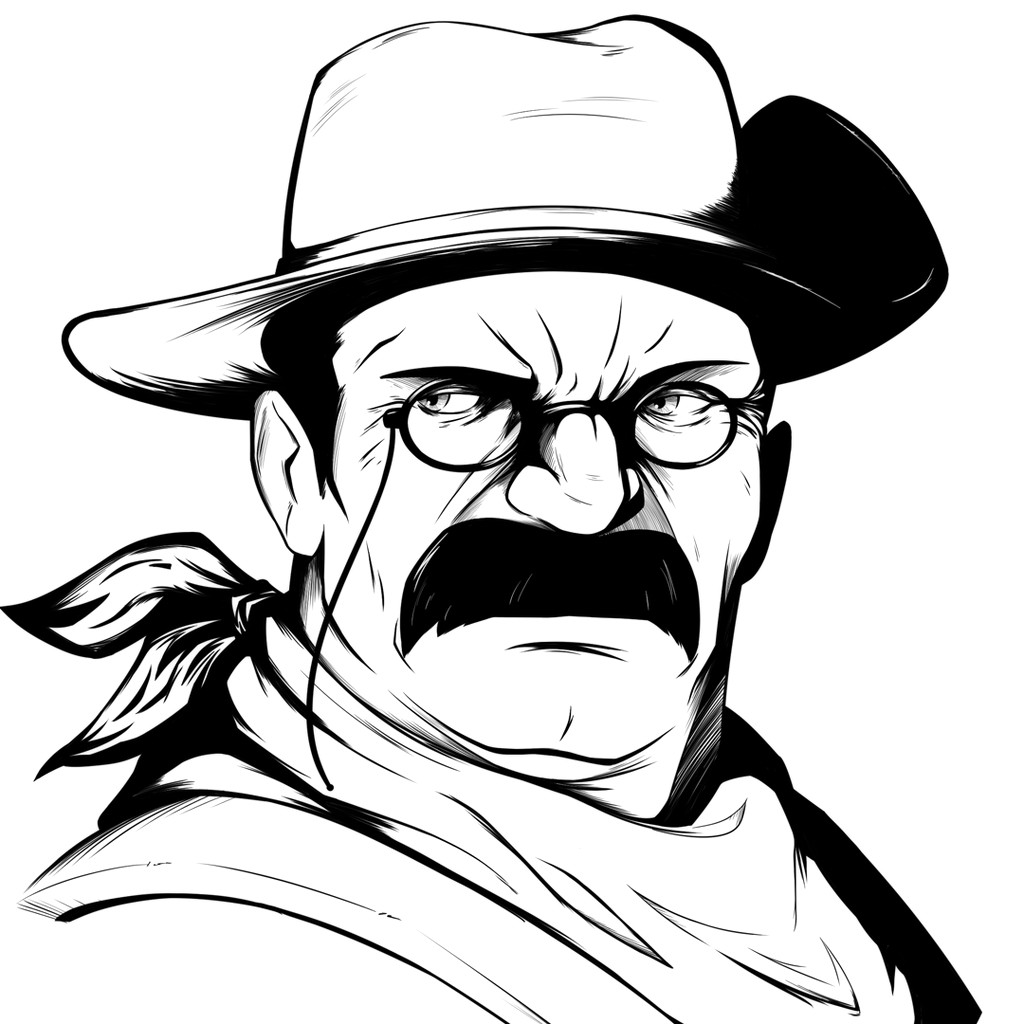 1024x1024 Theodore Roosevelt Drawing Cartoon