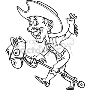 300x300 Cowboy On A Toy Horse Clipart Royalty Free Clipart