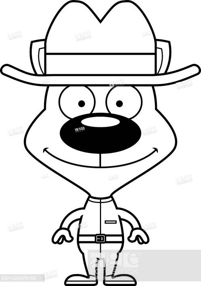 700x994 Cartoon Smiling Cowboy Kitten, Stock Vector, Vector And Low Budget