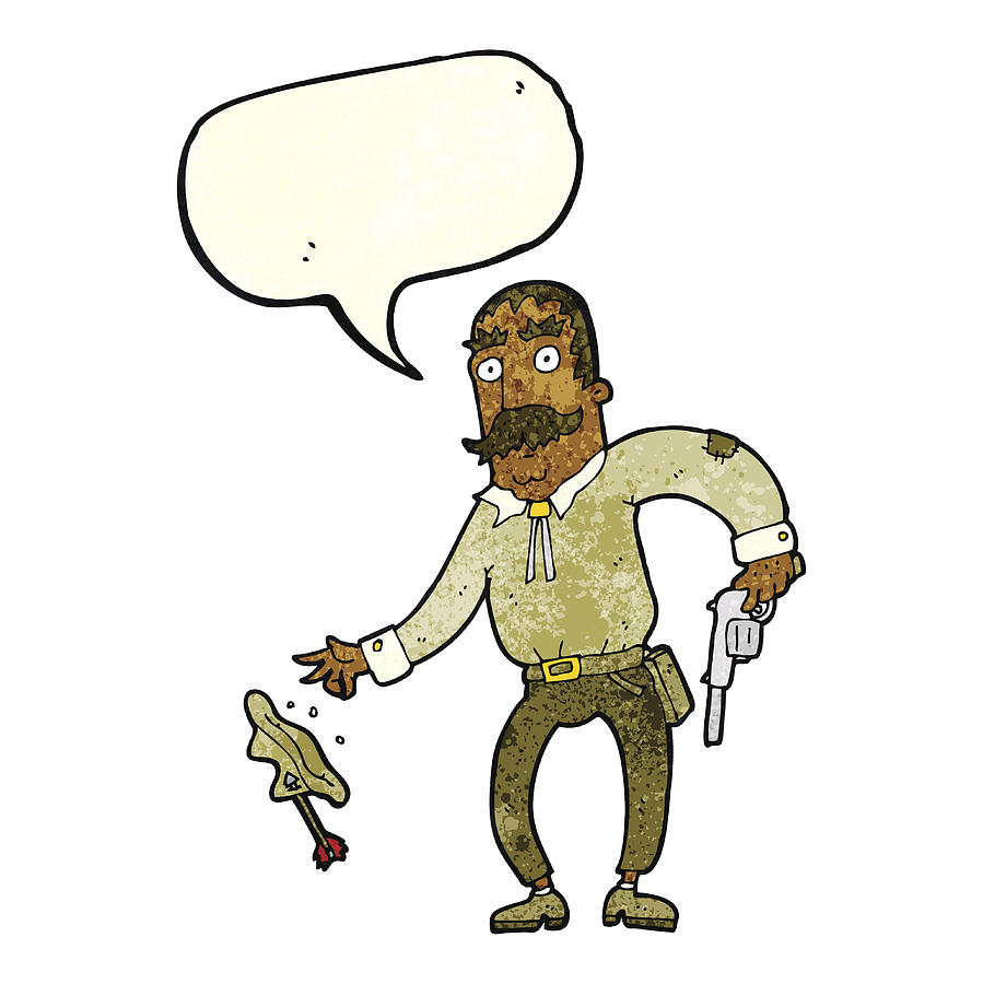 899x900 Cartoon Wild West Cowboy With Speech Bubble