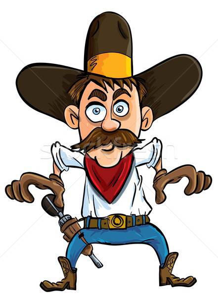 441x600 Cartoon Cowboy Ready To Draw Vector Illustration Anton Brand
