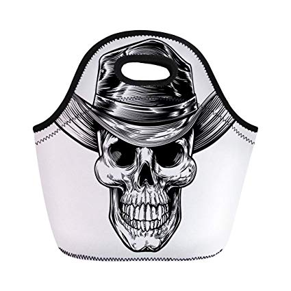 425x425 semtomn lunch tote bag black skull cowboy drawing