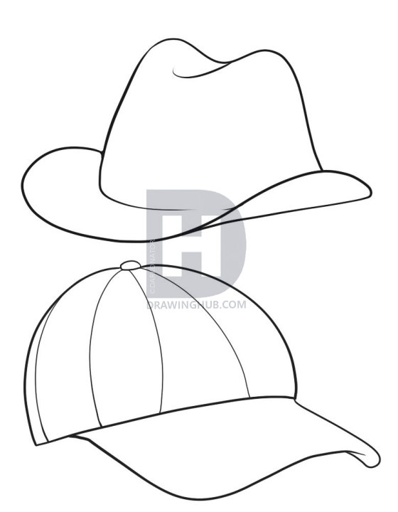560x720 How To Draw Hats, Step